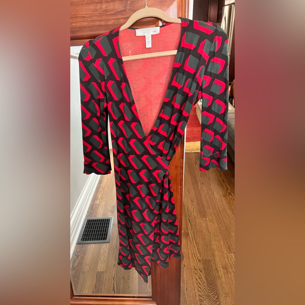 DVF Geometric wrap dress